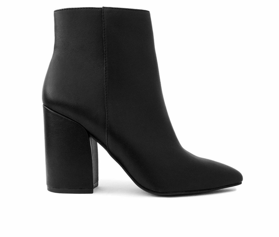 Heeled Boots * | Brand New Women'S Sugar Evvie Booties Black Smooth