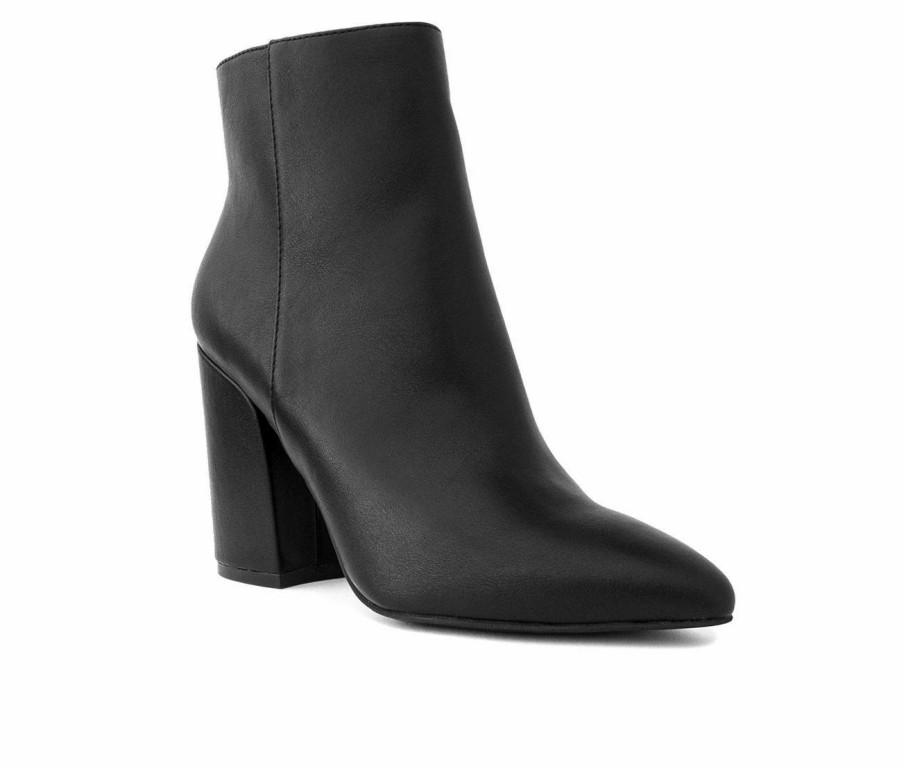 Heeled Boots * | Brand New Women'S Sugar Evvie Booties Black Smooth