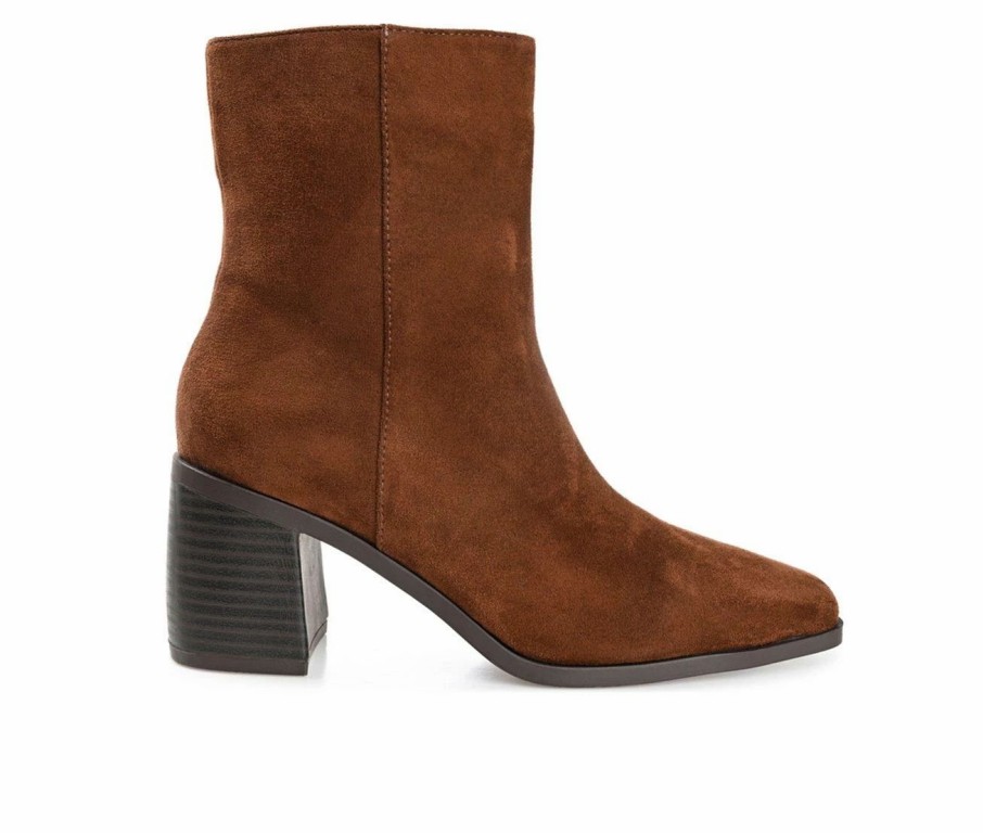 Heeled Boots * | Buy Women'S Journee Collection Sloann Block Heel Booties Brown