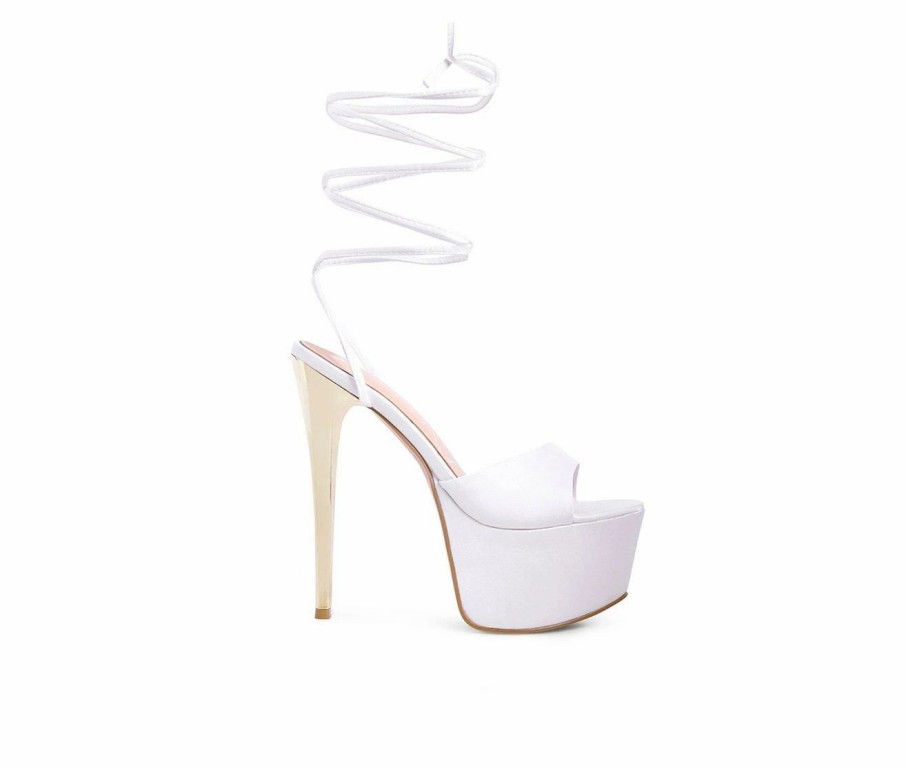 Platform Heels * | Best Deal Women'S London Rag Passion Fruit Platform Dress Sandals White