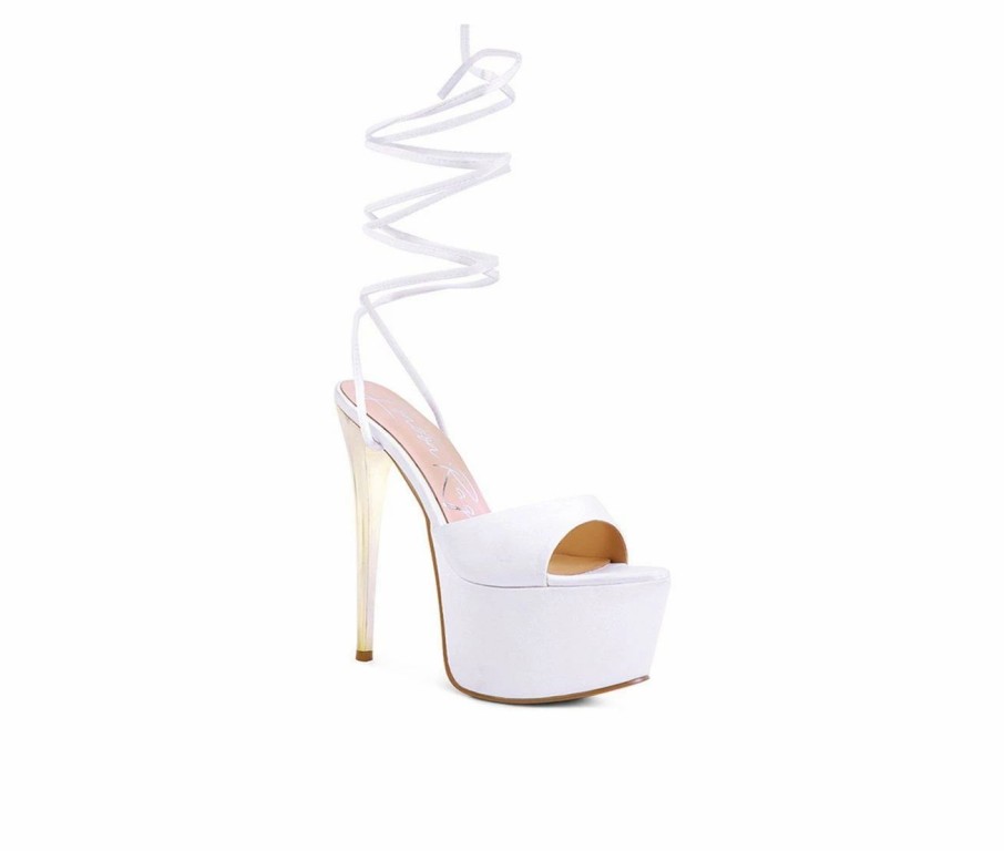 Platform Heels * | Best Deal Women'S London Rag Passion Fruit Platform Dress Sandals White