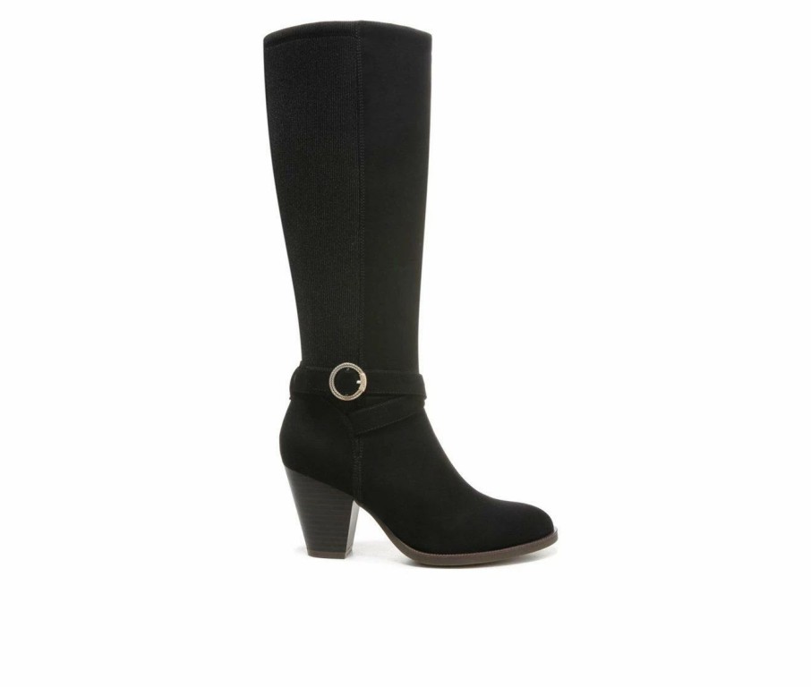 Knee High And Riding Boots * | Buy Women'S Dr. Scholls Knockout Knee-High Heeled Booties Black