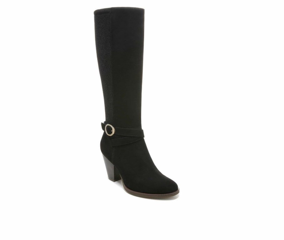 Knee High And Riding Boots * | Buy Women'S Dr. Scholls Knockout Knee-High Heeled Booties Black