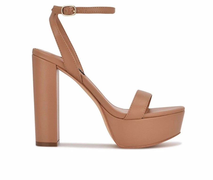 Platform Heels * | Wholesale Women'S Nine West Uknow Platform Dress Sandals Medium Natural