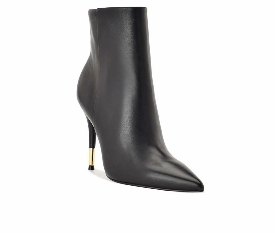 Heeled Boots * | Flash Sale Women'S Nine West Bolana Heeled Booties Black Leather