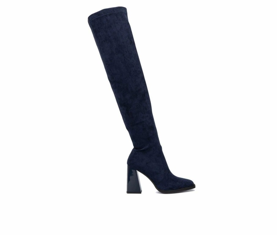 Knee High And Riding Boots * | Cheapest Women'S Torgeis Sasha Knee High Boots Navy