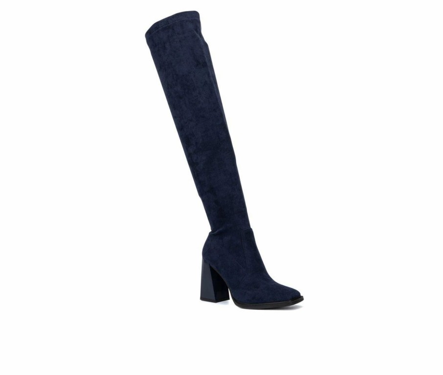 Knee High And Riding Boots * | Cheapest Women'S Torgeis Sasha Knee High Boots Navy