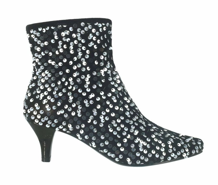 Heeled Boots * | Best Sale Women'S Impo Naja Sequin Heeled Booties Black/Silver