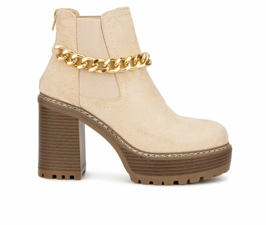 Ankle Boots And Booties * | Promo Women'S Olivia Miller Alyssa Platform Booties Natural