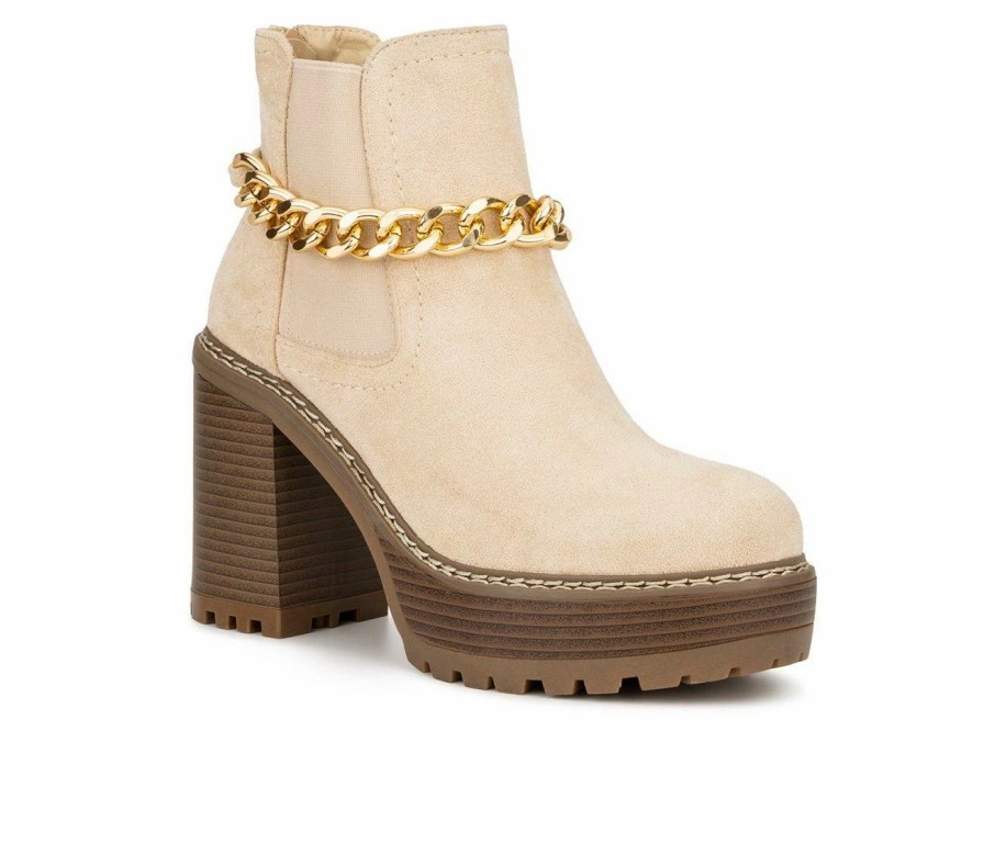 Ankle Boots And Booties * | Promo Women'S Olivia Miller Alyssa Platform Booties Natural