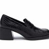 Block Heels * | Best Reviews Of Women'S Coconuts By Matisse Pace Heeled Loafers Black Croc