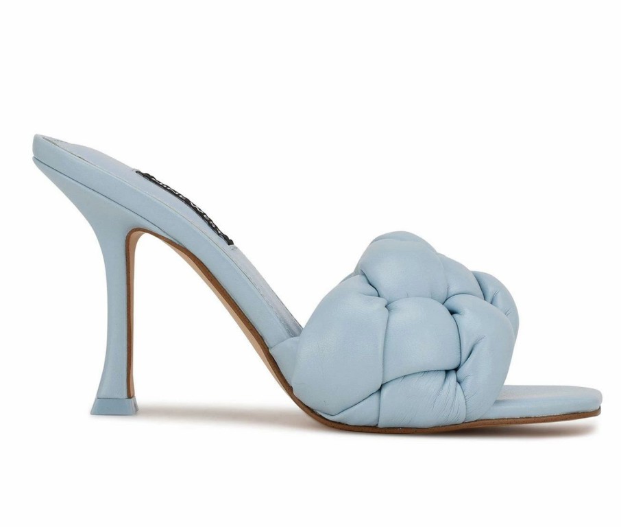 Stiletto Heels * | Wholesale Women'S Nine West Yoyo Heeled Dress Sandals Light Blue