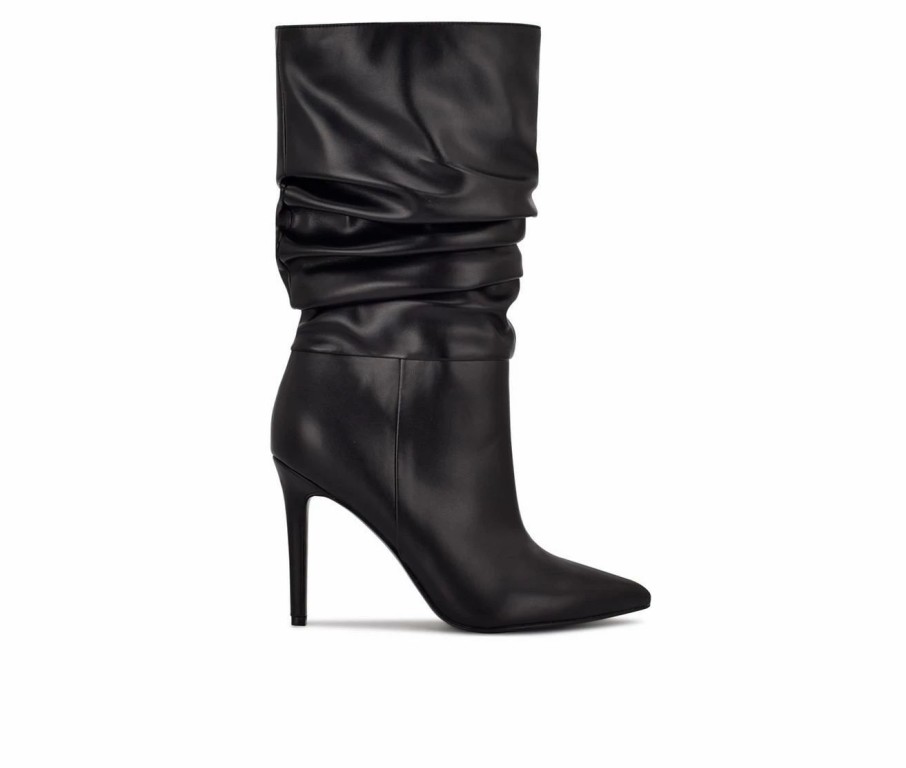 Heeled Boots * | Top 10 Women'S Nine West Tasta Mid Calf Heeled Boots Black