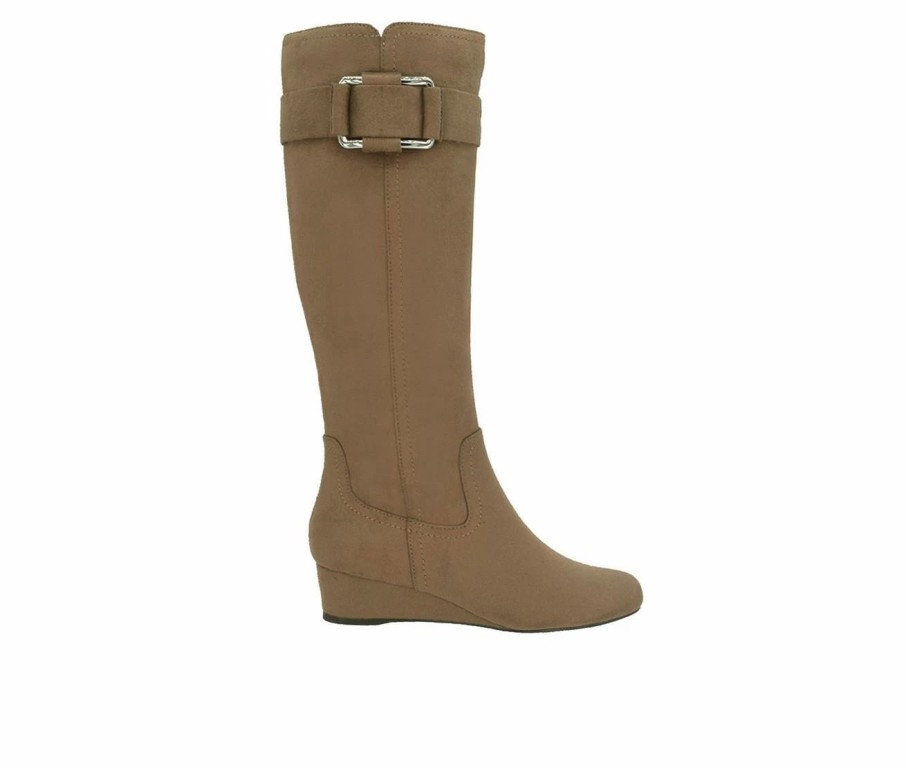 Heeled Boots * | Wholesale Women'S Impo Genia Knee High Wedge Boots Hummus