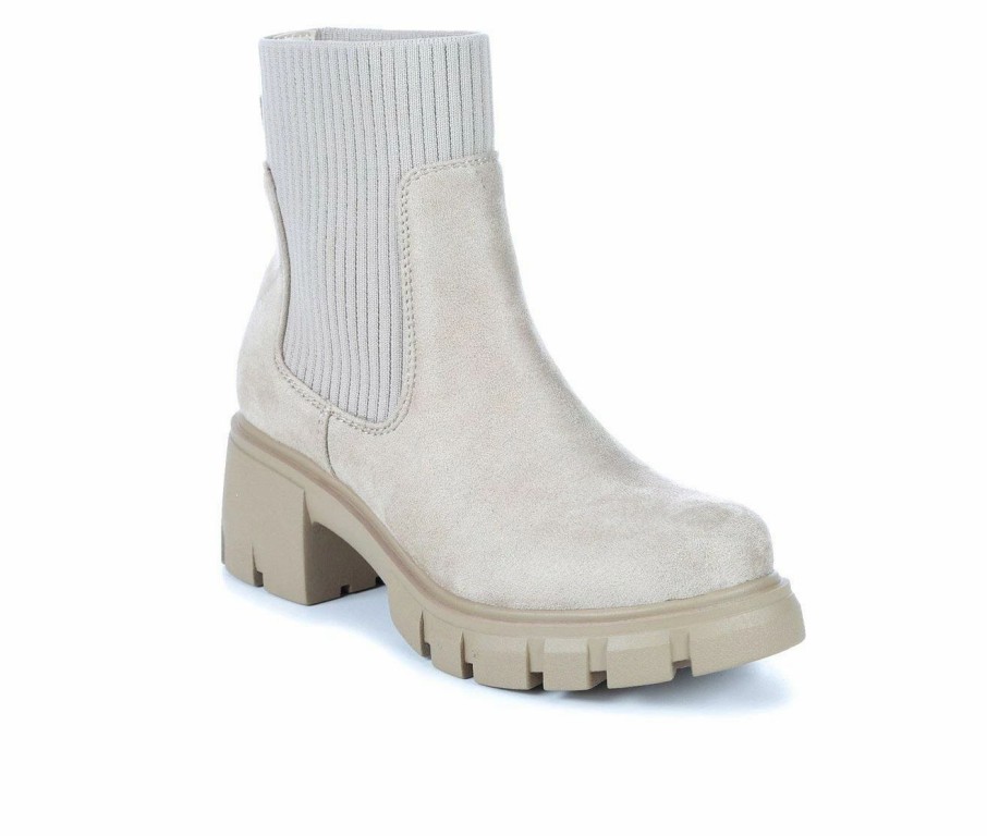 Ankle Boots And Booties * | Outlet Women'S Soda Zordy Heeled Chelsea Boots Light Wheat