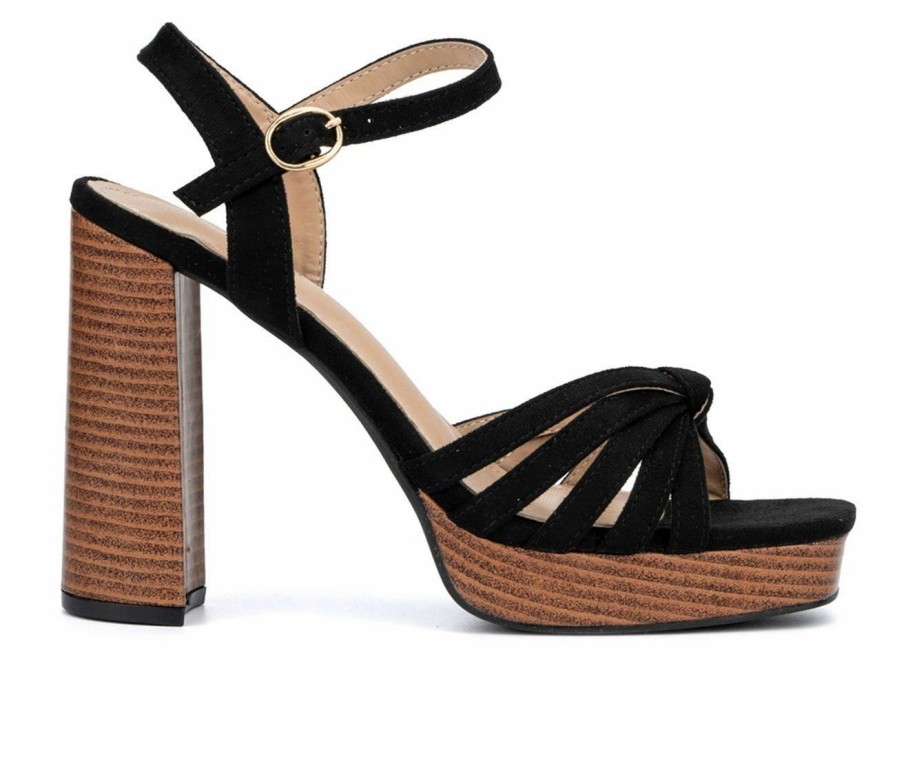 Heeled Sandals * | Cheapest Women'S Olivia Miller Galia Dress Sandals Black