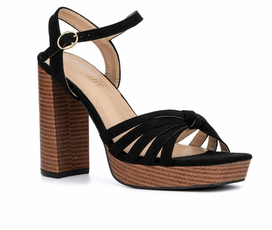 Heeled Sandals * | Cheapest Women'S Olivia Miller Galia Dress Sandals Black