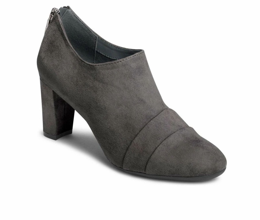 Ankle Boots And Booties * | Wholesale Women'S Aerosoles Sixth Ave Booties Grey Fabric