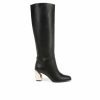 Knee High And Riding Boots * | Promo Women'S Franco Sarto Tiera High Knee High Heeled Boots Black