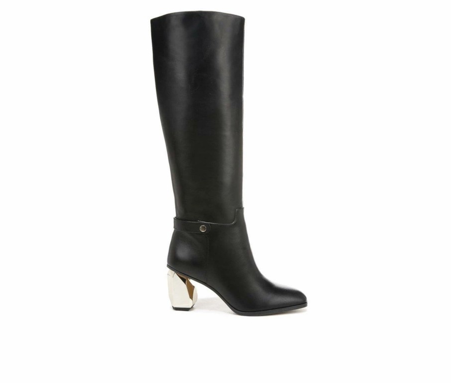 Knee High And Riding Boots * | Promo Women'S Franco Sarto Tiera High Knee High Heeled Boots Black