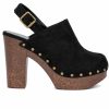 Block Heels * | Top 10 Women'S Olivia Miller Lia Platform Heeled Clogs Black