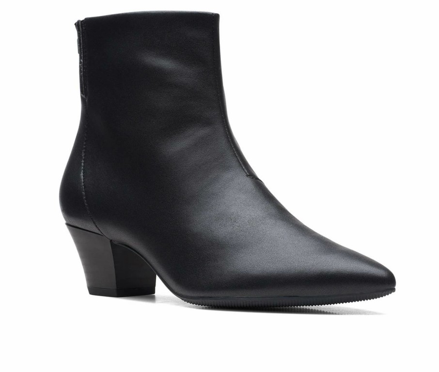 Ankle Boots And Booties * | Best Pirce Women'S Clarks Teresa Boot Booties Black Leather