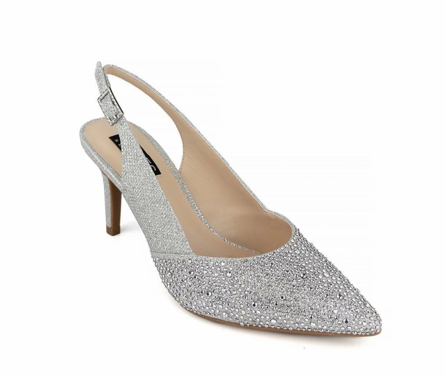 Pumps * | Top 10 Women'S Jones Ny Bernie Slingback Pumps Silver