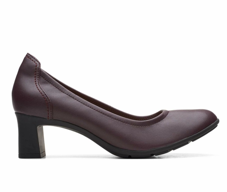 Pumps * | Outlet Women'S Clarks Neiley Pearl Pumps Burgundy Leathe