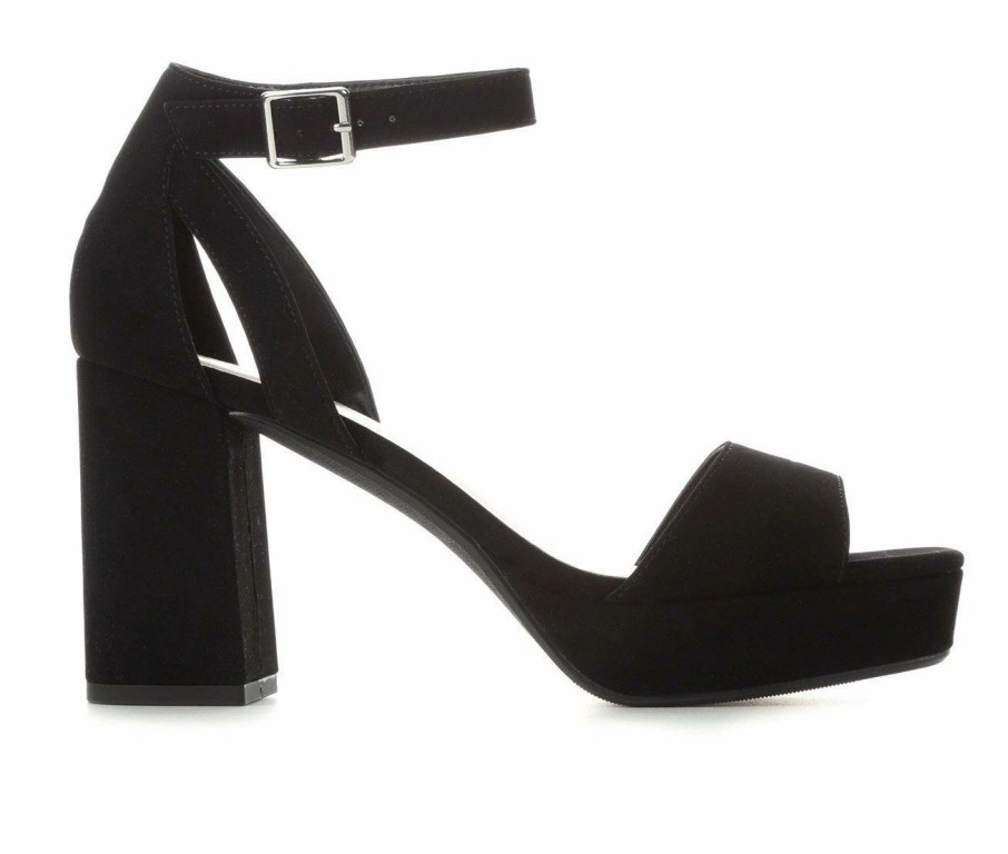 Heeled Sandals * | New Women'S Y-Not Sunflower Dress Sandals Black Nub