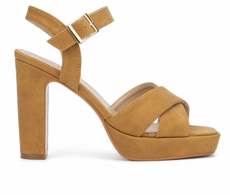 Platform Heels * | Top 10 Women'S New York And Company Adalia Platform Dress Sandals Tan