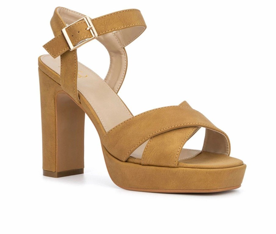 Platform Heels * | Top 10 Women'S New York And Company Adalia Platform Dress Sandals Tan