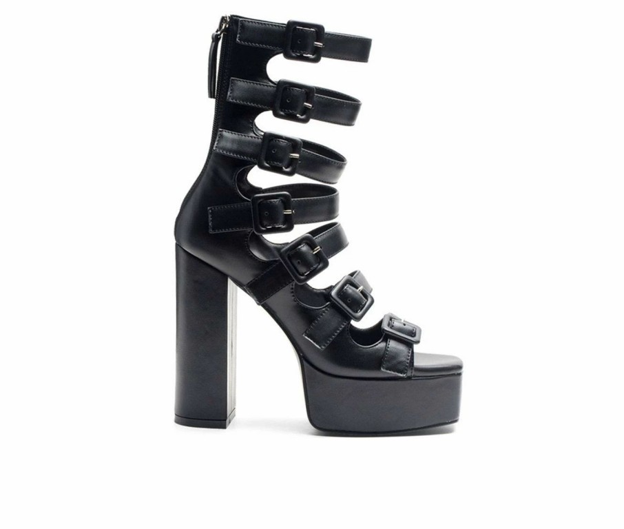 Platform Heels * | Brand New Women'S London Rag Sarouchi Platform Dress Sandals Black