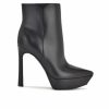 Heeled Boots * | Budget Women'S Nine West Loraa Heeled Platform Booties Black Leather