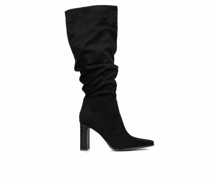 Heeled Boots * | Best Reviews Of Women'S New York And Company Damaris Knee High Heeled Boots Black