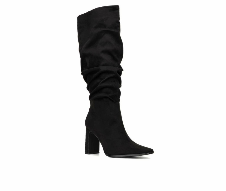 Heeled Boots * | Best Reviews Of Women'S New York And Company Damaris Knee High Heeled Boots Black