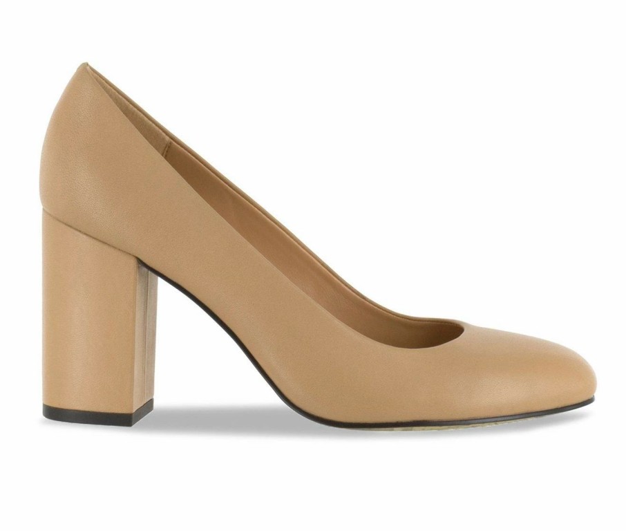 Block Heels * | Coupon Women'S Bella Vita Nara Pumps Nude Leather