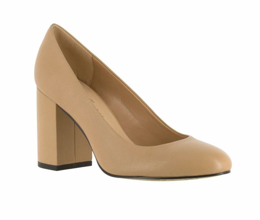 Block Heels * | Coupon Women'S Bella Vita Nara Pumps Nude Leather