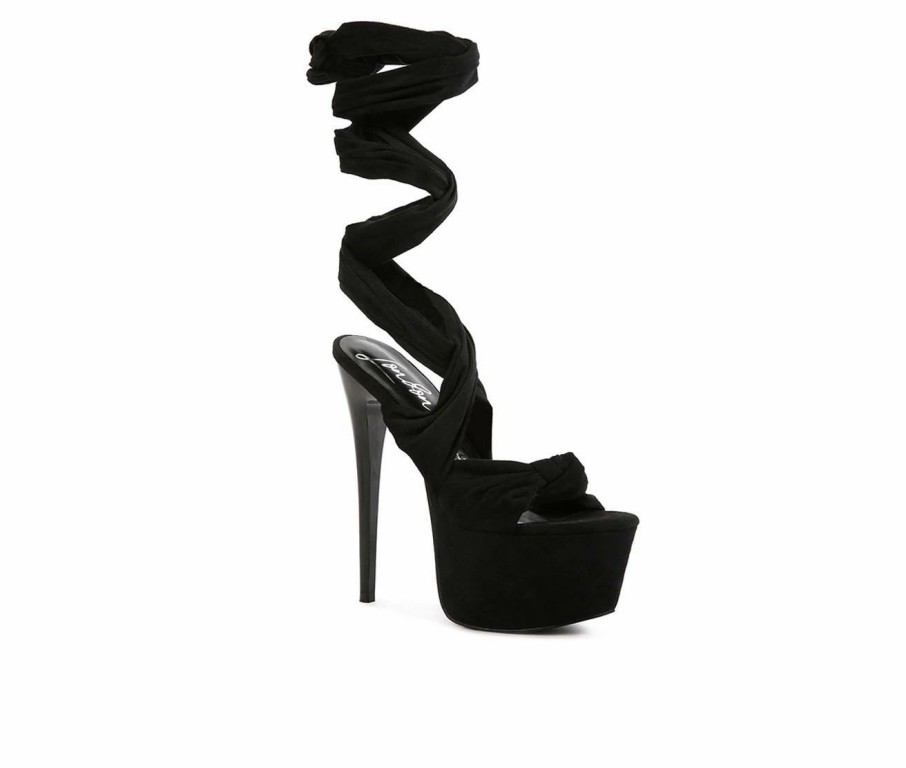 Platform Heels * | Hot Sale Women'S London Rag Bauble Platform Stiletto Sandals Black