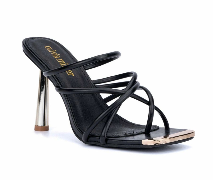 Heeled Sandals * | Promo Women'S Olivia Miller Thalia Dress Sandals Black