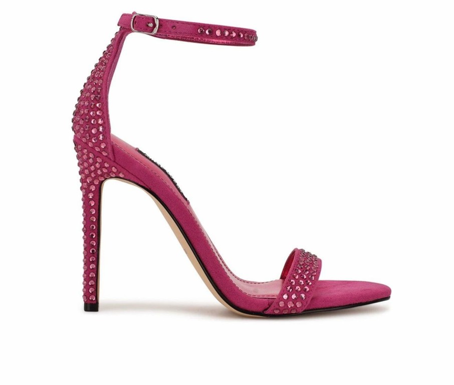 Heeled Sandals * | Best Sale Women'S Nine West Toria Dress Sandals Pink Berry