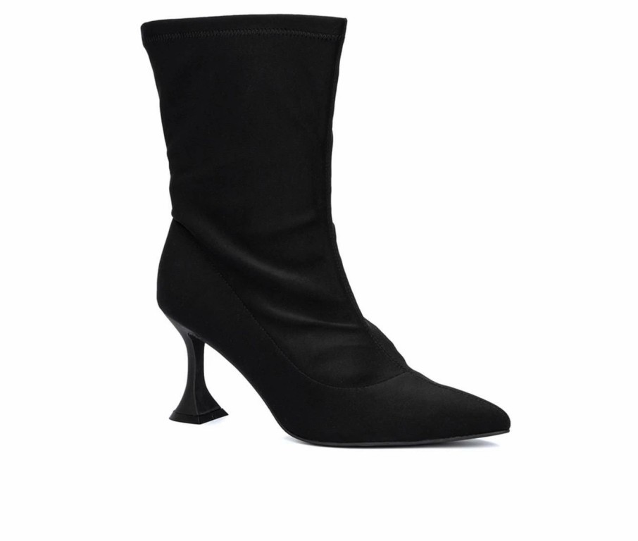 Heeled Boots * | Brand New Women'S Fashion To Figure Kia Heeled Booties Black Wide