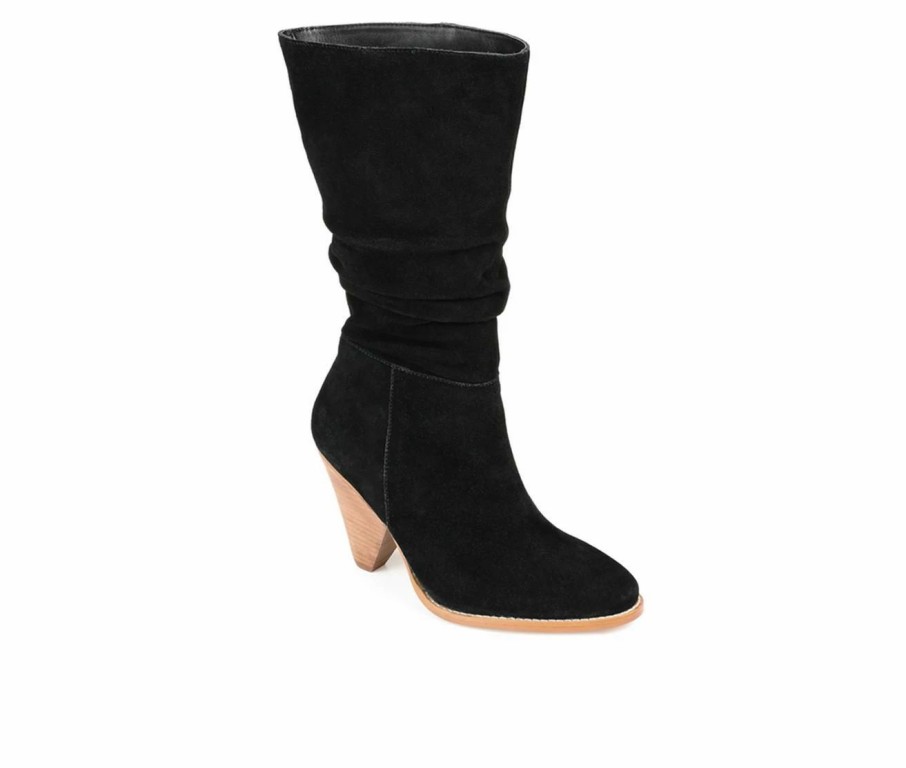 Heeled Boots * | Best Deal Women'S Journee Signature Syrinn Mid Calf Heeled Boots Black