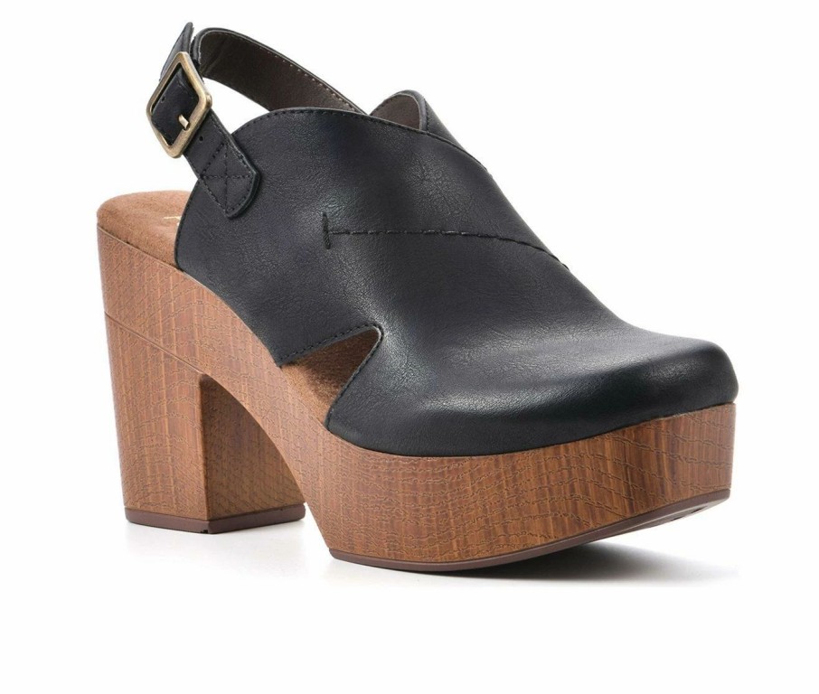 Block Heels * | Hot Sale Women'S White Mountain Thalia Platform Block Heel Clogs Black