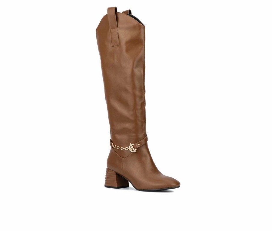 Knee High And Riding Boots * | Best Deal Women'S Torgeis Elenora Knee High Heeled Boots Cognac