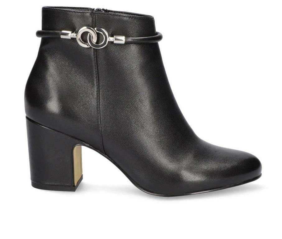 Heeled Boots * | Outlet Women'S Bella Vita Diaz Booties Black Leather W