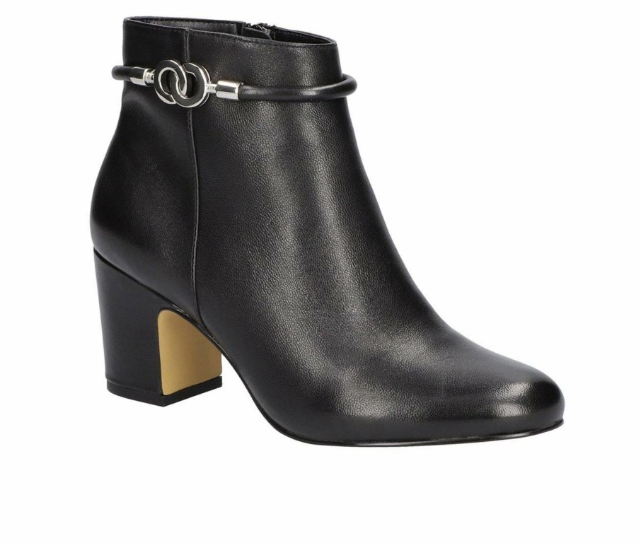 Heeled Boots * | Outlet Women'S Bella Vita Diaz Booties Black Leather W