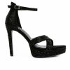 Heeled Sandals * | Top 10 Women'S Rag & Co Regalia Platform Dress Sandals Black