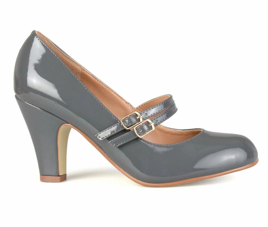 Block Heels * | Best Reviews Of Women'S Journee Collection Wendy Mary Jane Pumps Grey