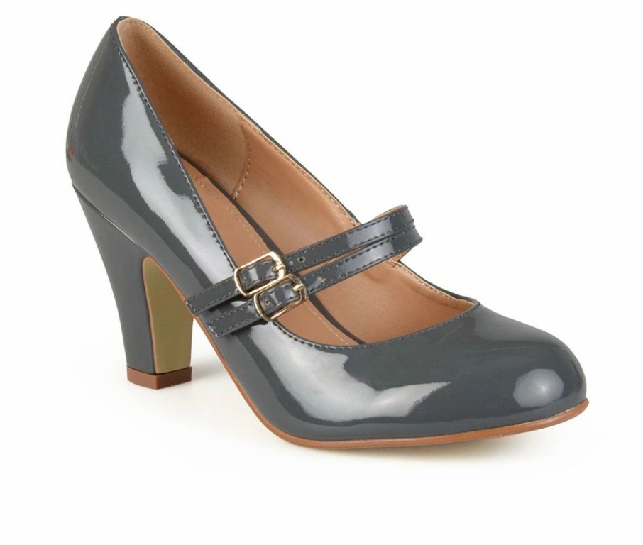 Block Heels * | Best Reviews Of Women'S Journee Collection Wendy Mary Jane Pumps Grey