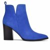 Heeled Boots * | Cheapest Women'S Nine West Birds Heeled Booties Blue Suede